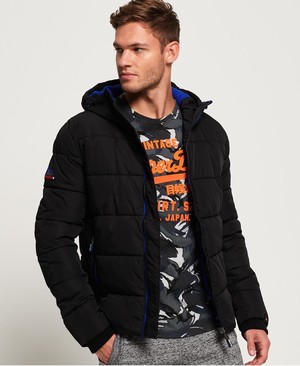 Superdry Sports Puffer Férfi Kabát Fekete | NZUHQ4751